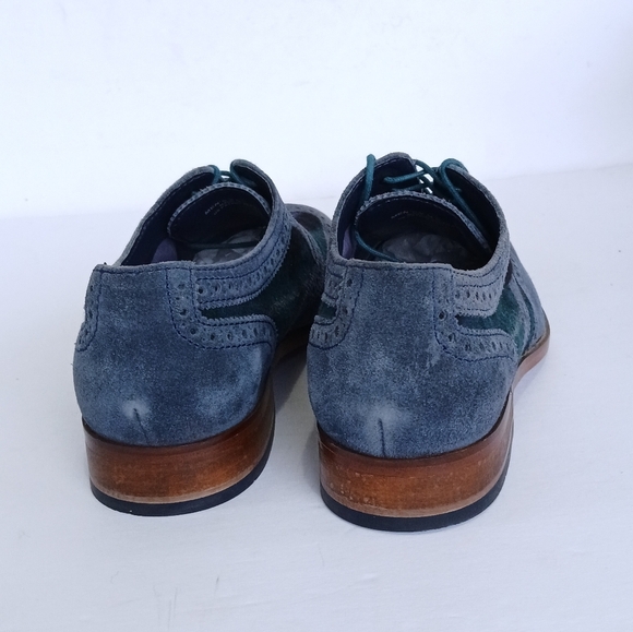 Cole Haan Air Colton Wingtip Oxford Plaid Navy - Picture 5 of 8